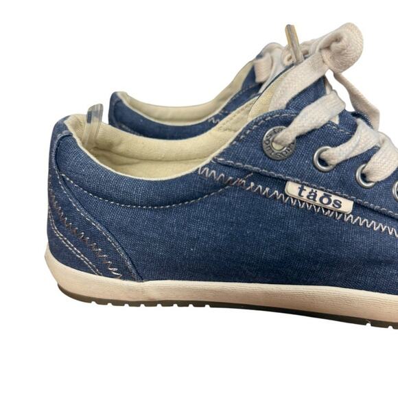 Taos Footwear Star Blue Canvas Lace Up Sneakers Casual Womens Shoes sz 8 - Picture 12 of 16